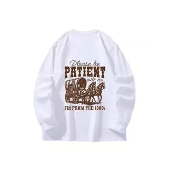 Осенняя одежда 1990 года, длинные рукава из чистого хлопка, новые мужские и женские топы для весны, внутренний слой, базовая рубашка, футболка с круглым вырезом и длинными рукавами на завязках M коричневый