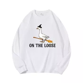 Осенняя одежда Broom Duck с длинными рукавами из чистого хлопка, новый мужской и женский топ, весенний внутренний слой, базовая рубашка, футболка с круглым вырезом и длинными рукавами M коричневый