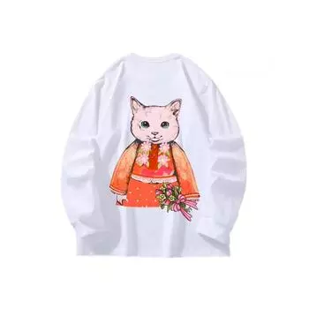 Осенняя одежда для кошек, длинный рукав, чистый хлопок, новый мужской и женский топ, весенний внутренний слой, базовая рубашка, футболка с круглым вырезом и длинными рукавами M коричневый