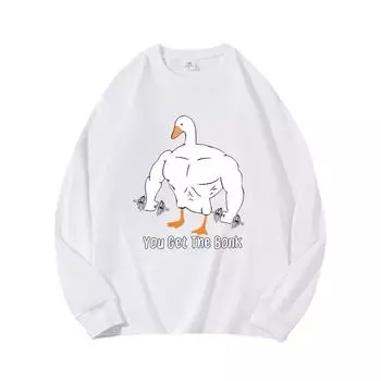 Осенняя одежда Fitness Duck с длинными рукавами из чистого хлопка, новый мужской и женский топ, весенний внутренний слой, базовая рубашка, футболка с круглым вырезом и длинными рукавами M коричневый