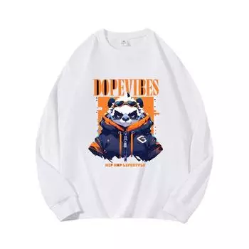 Осенняя одежда Glasses Bear с длинными рукавами из чистого хлопка, новый мужской и женский топ, весенний внутренний слой, базовая рубашка, футболка с круглым вырезом и длинными рукавами M коричневый