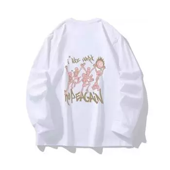 Осенняя одежда Human Skeleton, длинный рукав, чистый хлопок, новый мужской и женский топ, весенний внутренний слой, базовая рубашка, футболка с круглым вырезом и длинными рукавами M коричневый