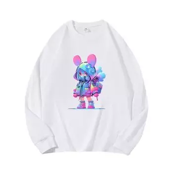 Осенняя одежда ручной работы для девочек, длинный рукав, чистый хлопок, новый мужской и женский топ, весенний внутренний слой, базовая рубашка, футболка с круглым вырезом и длинными рукавами M коричневый