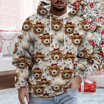 Осенняя одежда с 3D-печатью, рождественская праздничная серия, толстовки с капюшоном для мужчин и женщин, зимняя спортивная одежда, свитшот S