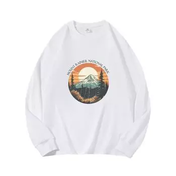 Осенняя одежда Setting Sun с длинными рукавами из чистого хлопка, новый мужской и женский топ, весенний внутренний слой, базовая рубашка, футболка с круглым вырезом и длинными рукавами M коричневый