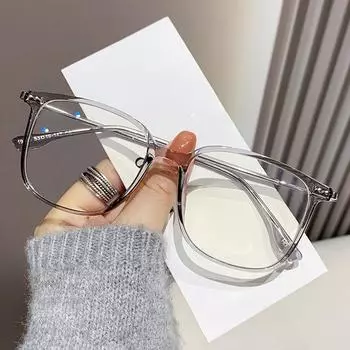 Осенняя оправа TR, новая серая простая оправа для очков, индивидуальная модная одежда для колледжа, антисинее плоское зеркало.