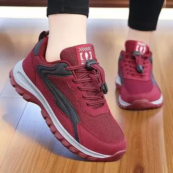 Осенняя пара прогулочных туфель для мам, модная мягкая подошва, повседневная, дышащая, спортивная обувь 35