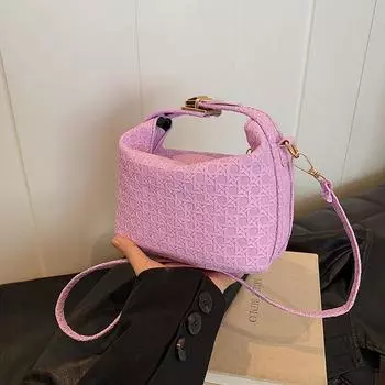 Осенняя популярная мода 2024 года, свежая, иностранный стиль, повседневная, новая, плетеная, с узором, сумка через плечо для поездок на работу, женская сумка белый