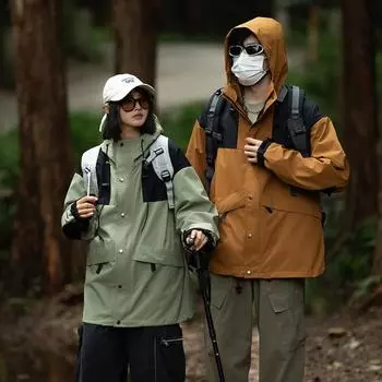 Осенняя популярная уличная модная брендовая тонкая куртка со съемной шапкой, водонепроницаемая и ветрозащитная одинарная куртка XS