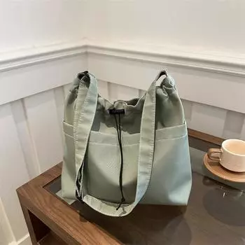 Осенняя повседневная большая женская сумка 2024 года, новая модная тканевая сумка через плечо, большая вместительная сумка-тоут, классная сумка для поездок на работу чёрный