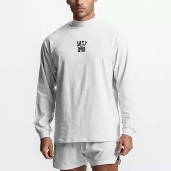 Осенняя повседневная футболка большого размера для мужчин для фитнеса, бодибилдинга, свободная футболка с заниженными плечами M чёрный