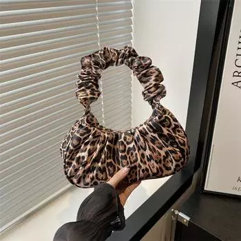 Осенняя повседневная иностранная стильная сумка с высокой стоимостью, модная на этой неделе, простая сумка под мышкой с леопардовым принтом для женщин коричневый