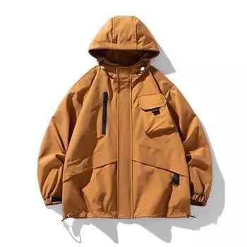 Осенняя повседневная куртка-бомбер, мужская водонепроницаемая ветровка, верхняя одежда, пальто M чёрный