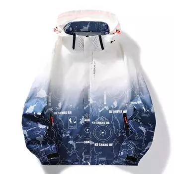 Осенняя повседневная куртка с капюшоном и градиентом для пары, модный тренд высокого качества, новый кардиган для пары, бейсбольная форма M