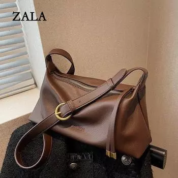 Осенняя простая новая сумка-тоут из мягкой кожи, универсальная женская сумка, большая сумка через плечо, большая вместительная сумка через плечо чёрный