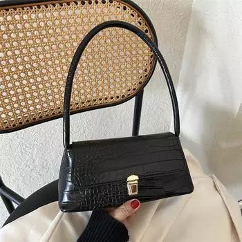 Осенняя ретро маленькая сумка 2024 года, новая модная сумка-мессенджер для женщин, простая сумка через плечо в иностранном стиле чёрный