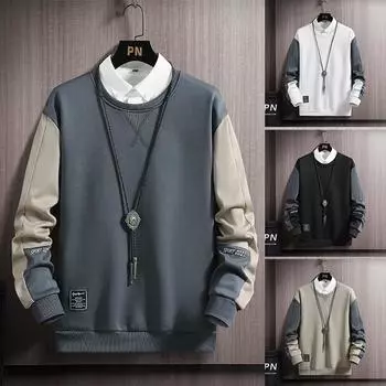 Осенняя рубашка с длинными рукавами, мужская верхняя рубашка, модный пуловер внутри, модный внутри M белый