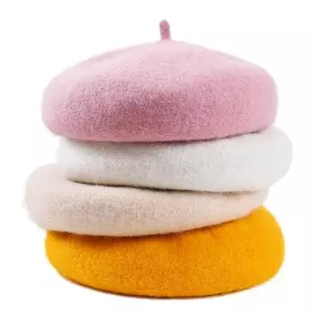 Осенняя шапка, женская шерстяная зимняя шапка, шерстяной берет, студенческие теплые шапки, художница, шляпа с тыквой One Size