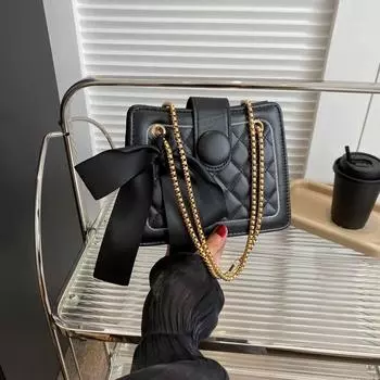 Осенняя шелковая сумка-шарф женская 2024 года, новая модная сумка с цепочкой из ромба, текстурированная сумка через плечо под мышкой, сумка-мессенджер белый