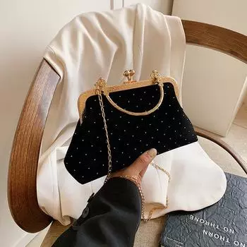 Осенняя сумка женская модная сумка через плечо сумка-мессенджер с бриллиантами в иностранном стиле сумка-ракушка темпераментная цепочка красный