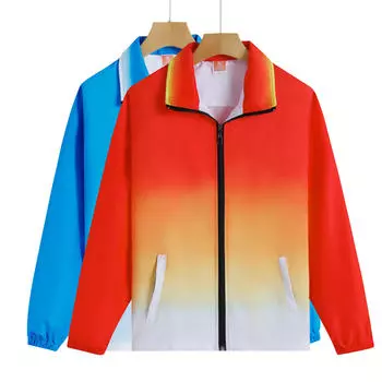 Осенняя толстая композитная ветровка с градиентом, пальто судьи спортивного мероприятия, пальто для пары, пальто волонтерской команды, рубашка для рекламы в сфере культуры M красный