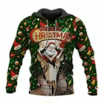 Осенняя толстовка с 3D принтом черепа в стиле хип-хоп, ретро-толстовка, модный тренд, повседневный пуловер, длинная шляпа супер-далянь, толстовка большого размера S