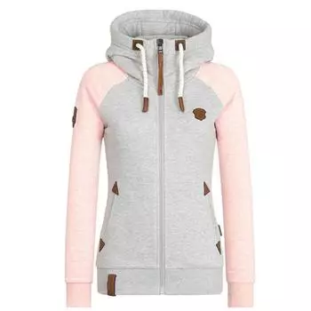 Осенняя толстовка с капюшоном контрастного цвета для женщин, толстовки с капюшоном, пуловеры XXL чёрный