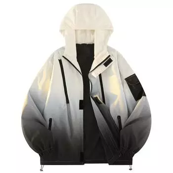 Осенняя уличная трендовая спортивная куртка с капюшоном, постепенно меняющийся дизайн, универсальная повседневная куртка для пар S