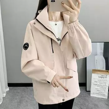 Осенняя уличная ветровка, легкая ветрозащитная дышащая женская куртка для альпинизма XS чёрный