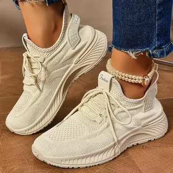 Осенняя универсальная модная повседневная обувь Мягкая подошва Удобная спортивная обувь Дышащие маленькие белые туфли Женская обувь 36