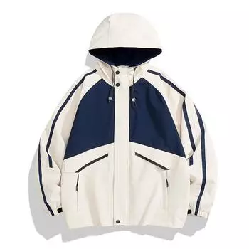 Осенняя упитанная куртка большого размера, мужская куртка, куртка для активного отдыха, мужская и женская водонепроницаемая ветрозащитная горная куртка с вышивкой L слоновая кость