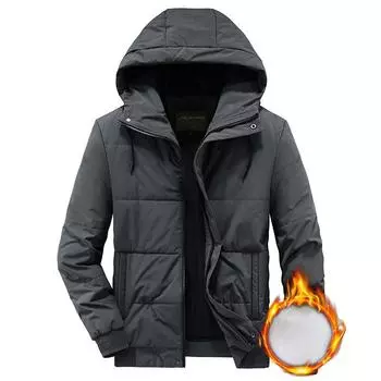 Осенняя утолщенная черная однотонная молодежная повседневная куртка на молнии с боковыми карманами M