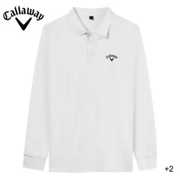 Осенняя вышитая рубашка поло Callaway New для мужчин с длинными рукавами, повседневная деловая, удобная, дышащая рубашка поло для гольфа S чёрный