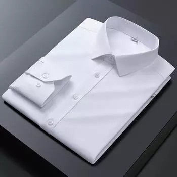 Осенняя высококачественная рубашка с длинными рукавами из бамбукового волокна, деловая повседневная модная универсальная профессиональная одежда, рубашка с длинными рукавами 38 белый