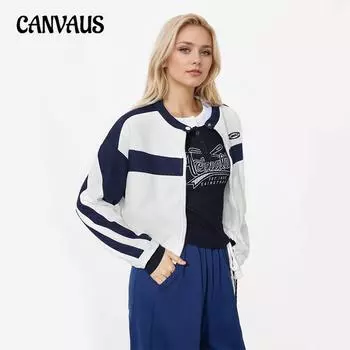 Осенняя женская бейсбольная куртка свободного покроя с принтом в виде слияния цветов и длинными рукавами M бежевый