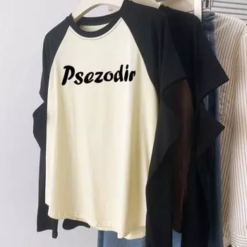 Осенняя женская футболка с длинными рукавами и вырезом внутри M абрикосовый