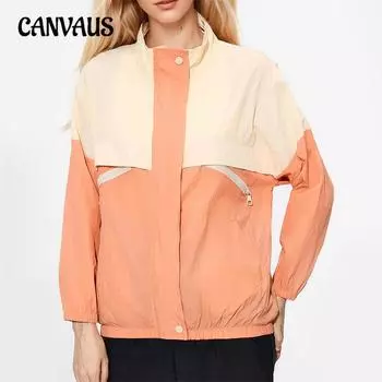 Осенняя женская куртка больших размеров с длинным рукавом и завязками на лацканах с защитой от солнца M оранжевый