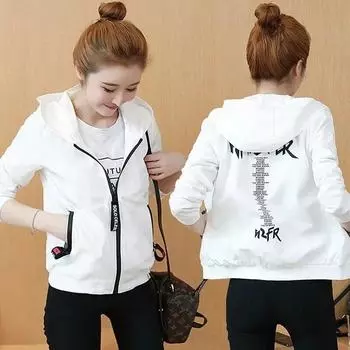 Осенняя женская куртка, пальто с длинным рукавом, повседневные куртки с капюшоном, ветровка, женская карманная куртка на молнии, свободная верхняя одежда