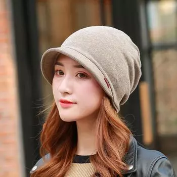 Осенняя женская многоцелевая шапка-косынка, кепка, головной убор, кепка с козырьком, кепка-каска хаки