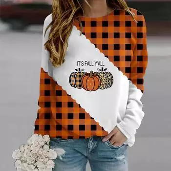 Осенняя женская мода с круглым вырезом и длинным рукавом, свободная одежда, полосатый принт, футболка XS белый