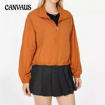 Осенняя женская однотонная куртка с длинными рукавами Color Collision Splicing Lapel M