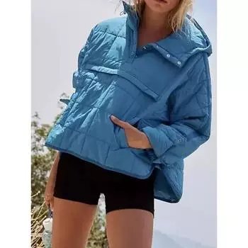 Осенняя женская парка пальто черного цвета с длинным рукавом с капюшоном и карманами куртка женская модная утепленная повседневная женская одежда S чёрный