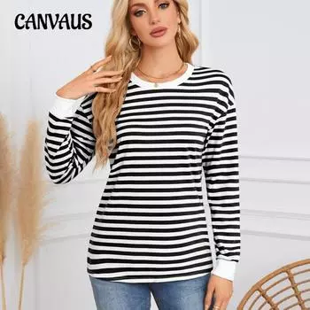 Осенняя женская полосатая цветочная круглая горловина с длинным рукавом повседневная толстовка больших размеров S розы красного