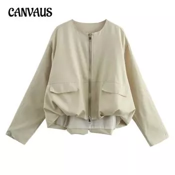 Осенняя женская повседневная куртка уличной моды больших размеров S чёрный