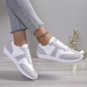 Осенняя женская повседневная обувь, новые кроссовки на плоской подошве со шнуровкой для женщин, обувь на платформе, легкие повседневные женские кроссовки для бега 35