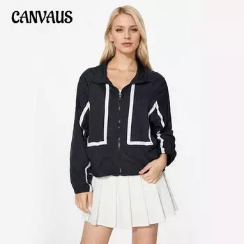 Осенняя женская солнцезащитная одежда с лацканами, полосатая, сращивающаяся, свободная, с длинными рукавами, на молнии, тонкая куртка M жёлтый