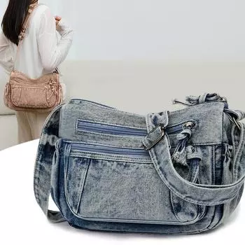 Осенняя женская сумка-мессенджер, вместительная, в стиле ретро, с множеством карманов, сумка среднего возраста, легкая, литературная и повседневная сумка через плечо