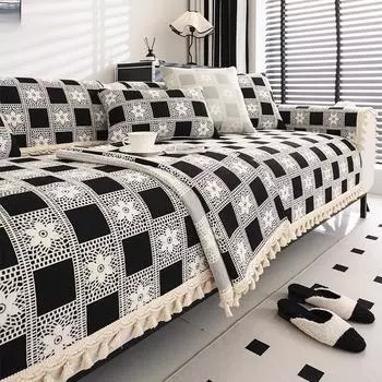 Осенняя Зима Гостиная Дом Нескользящая Цветочная Клетчатая Диванная Подушка Чехлы для Дивана Чехол Чехол для Дивана Коврики 70X70