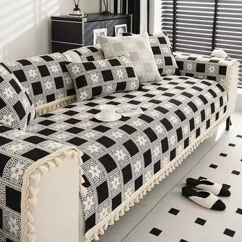 Осенняя Зима Гостиная Дом Нескользящая Цветочная Клетчатая Диванная Подушка Чехлы для Дивана Чехол Чехол для Дивана Коврики 90x70