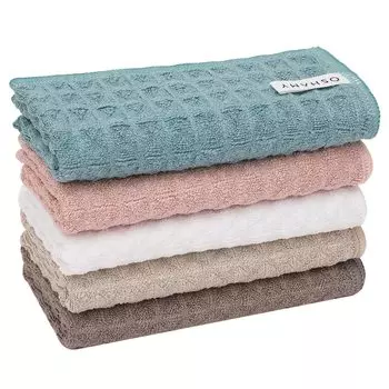 OSHAMY Kitchen 5x More Absorbent than Regular Super Dish Waffle Fabric Set of 5 each in and Charcoal Towels, Towels, Absorbent, Quick-Drying, Towels,
